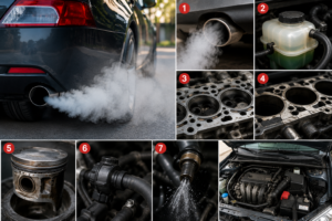 White smoke coming from car exhaust pipe — 7 causes thin vs thick diagnostic and head gasket emergency guide
